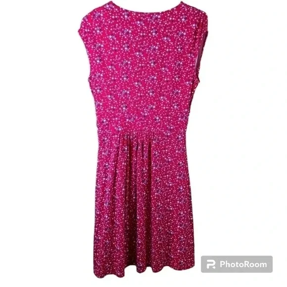 NWOT Lands' End surplice red stars sleeveless dress - Picture 3 of 8